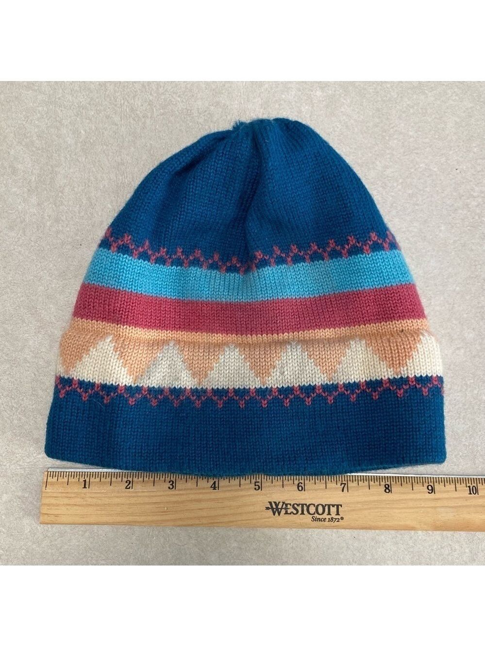 Kristin International 100% Wool Fair Isle Knit Beanie Small